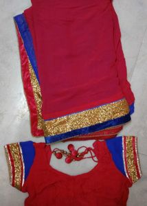 Beautiful pink Saree with Embellished Blouse
