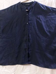 Navy Button- Down Tshirt