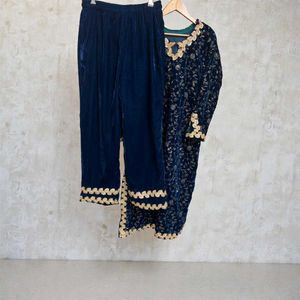 Embroidered Premium Velvet Kurta Set