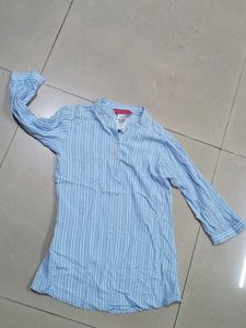 Blue Stripe Shirt &amp; Denim pant Set