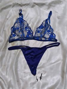 Blue Lace Lingerie Set