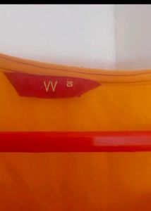 W Yellow Embroidered Kurti Set