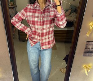 Red &amp; White Plaid Button-Up Shirt