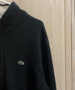 Lacoste Black Zip-Up Cardigan