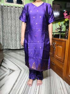 Vibrant Purple Silk Saree