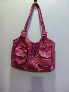 Pink Braided Detail Shoulder Bag