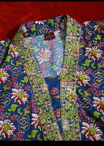 Klosia Blue Floral Print Kurta Set with dupatta