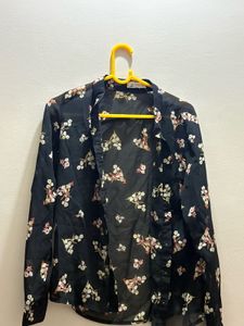 Floral Print Button-Down Blouse