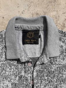 Stylish Grey Printed Polo T-Shirt