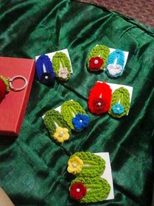 Handmade Crochet Hair Clips
