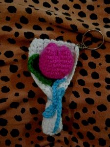 Handmade Crochet Flower Keychain