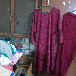 Maroon Kurta Set with Trousers