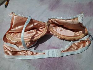 Satin Lace Trimmed Bra