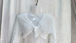 Sheer Crochet Tie-Front Top
