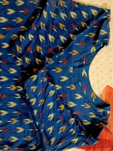 Blue Ikkat Print Kurta