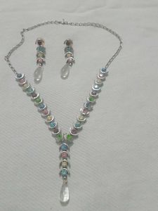 Sparkling Multi-Color Necklace & Earrings Set