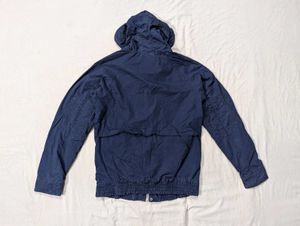 Men's Blue Duffle Hooded Jacket