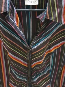 Striped Button-Up fitted shirt