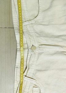 Cream Wide Leg Jeans