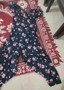 Dark Floral Print Summer Dress
