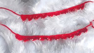 Red Crochet Anklet with Beads