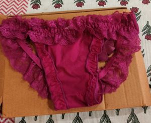 Hot Pink Lace Trimmed Briefs