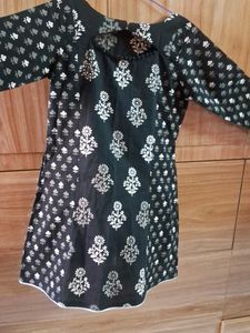 Stylish Black Printed Kurti short length