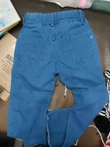Blue Denim Cargo Pants for Girls