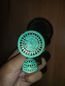Elegant Teal Jhumka Earrings
