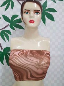 (800)Brown Marble Tube Top