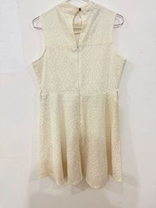 Cream Lace Fit &amp; Flare Dress