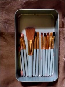 Face and Eye Makeup Brush Set with Storage Tin.