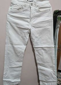 White Light Wash Denim Jeans