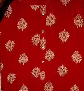 Elegant Red Embroidered kurti