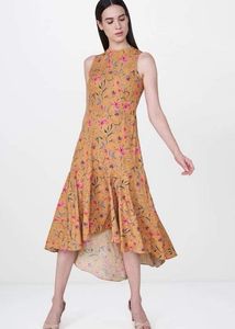 floral high low midi dress
