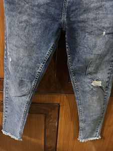 Ripped Hem Jeans