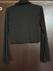 SHEIN Chic Black Button-Up Top
