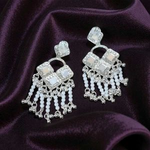Elegant Silver-Tone Dangle Earrings