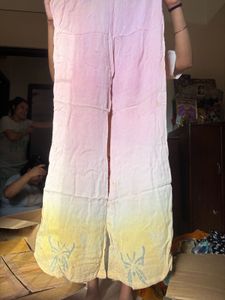 Beautiful Yellow &amp; Pink Ombre Kurta set