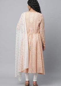 Elegant Peach Embroidered Kurta