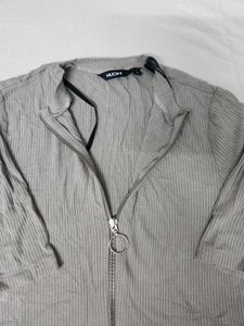 Ribbed Crop Top - Grey
