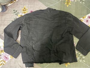 Black Distressed Denim Jacket
