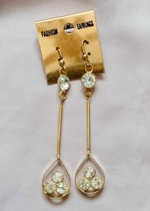 Elegant Teardrop Earrings with Sparkling Gems