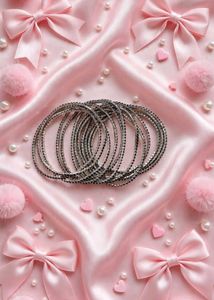 🆕Sparkling Black stone bracelet stack