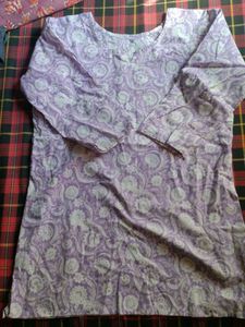 Purple Floral Print Kurta