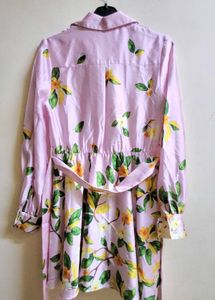 Light Pink Floral Shirt Dress
