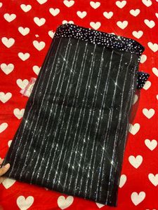 Sparkling Black Sequin Saree