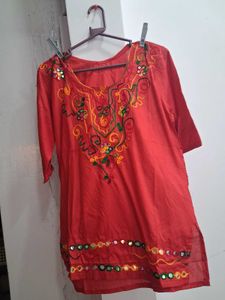 combo of 5 Embroidered  Kurti with Mirror Work