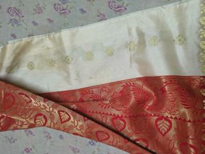 Elegant Red &amp; Cream Silk Sarees ( Combo )