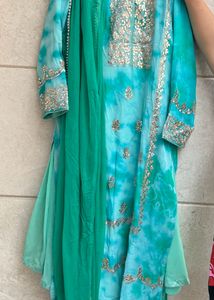 Sea Green Sharara Set With Gota Patti Work